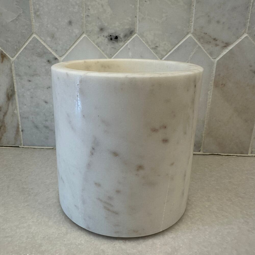 White Marble Candle Vessel Home Decor Vase New